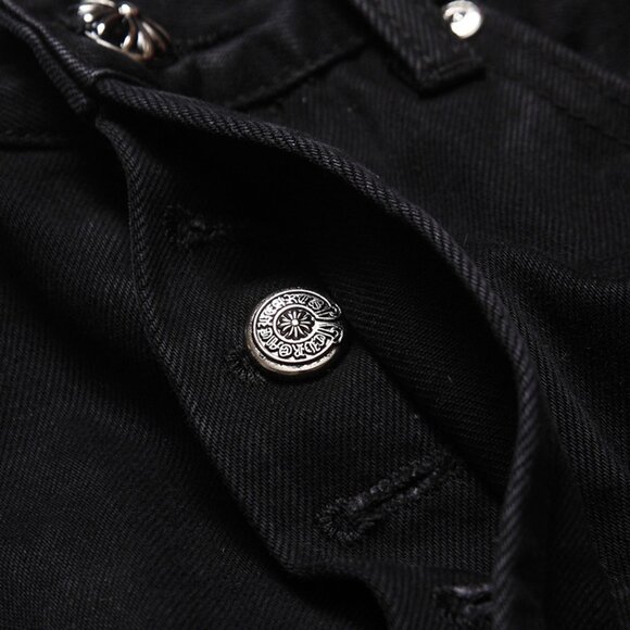 Chrome Heart Leather Patch Jeans - Picture 8 of 9